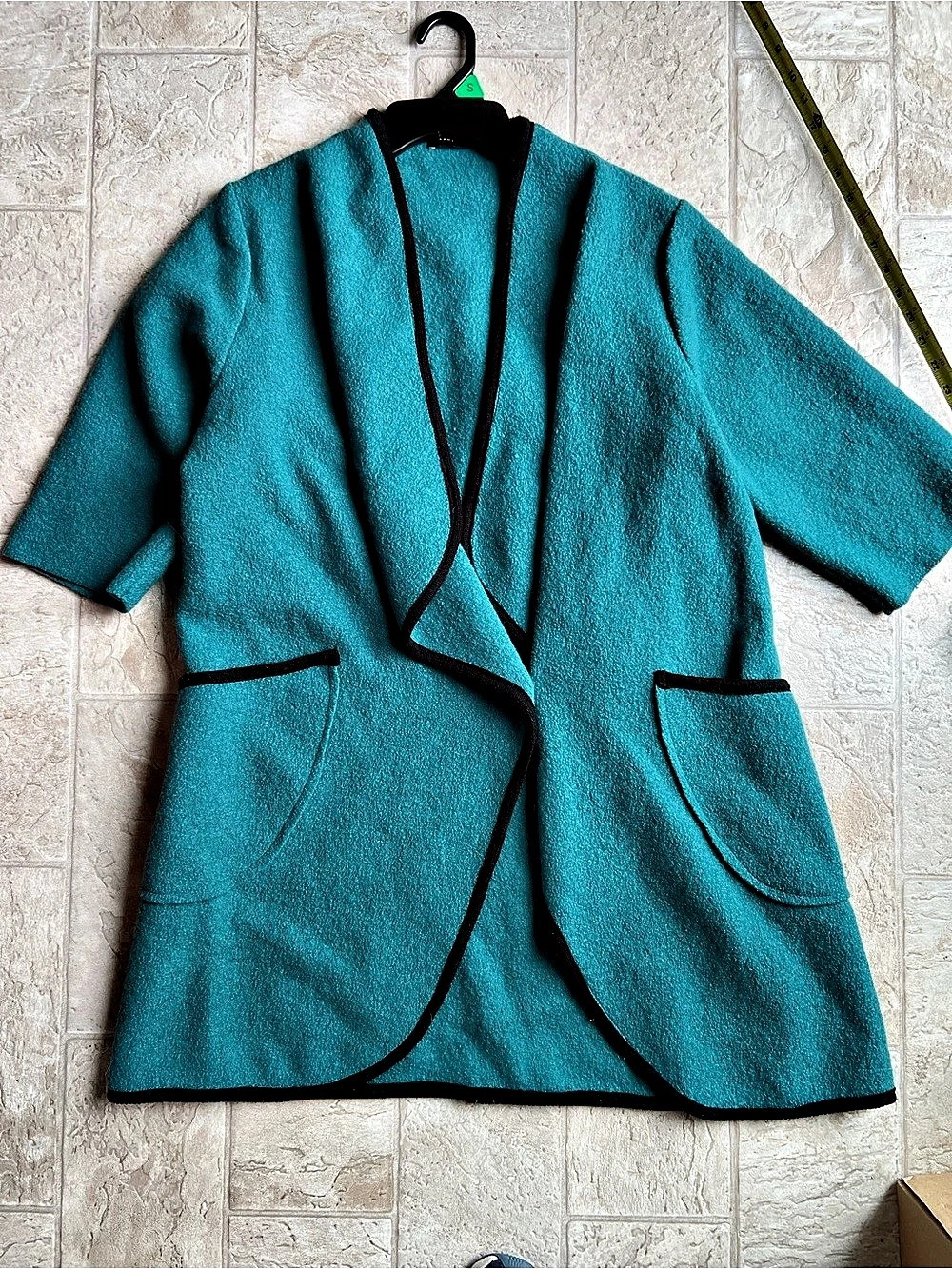 Eva Tralala Veste Rizeli Teal Open Front Jacket Small - Picture 5 of 8